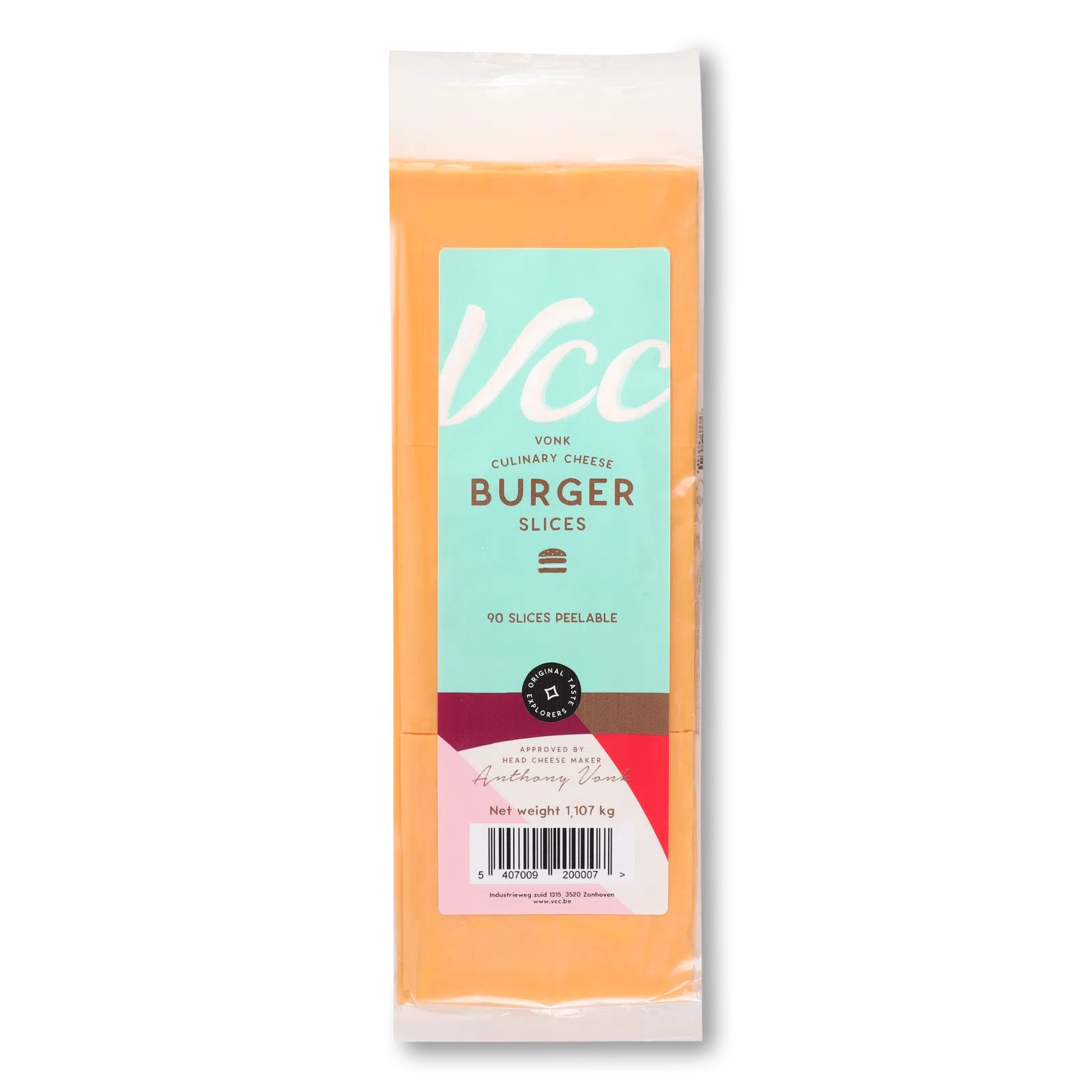 Tavený Cheddar RED Plátky 90ks - 1,107kg 